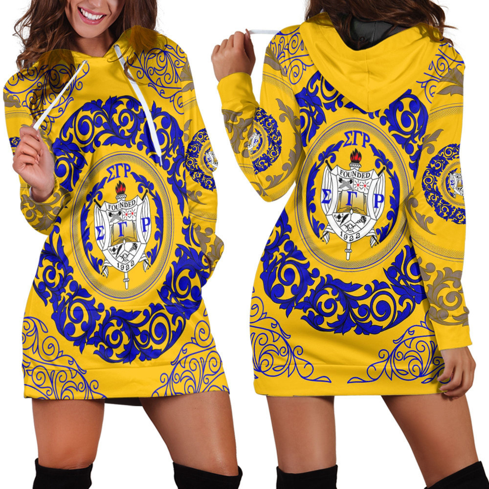 Africa Zone Clothing Sigma Gamma Rho Sorority Hoodie Dress For Women