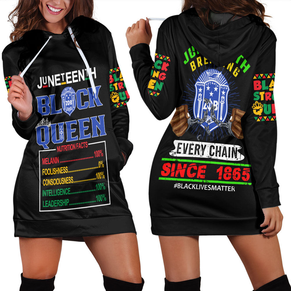 Africa Zone Clothing Zeta Phi Beta Nutrition Facts Juneteenth Hoodie Dress For Women