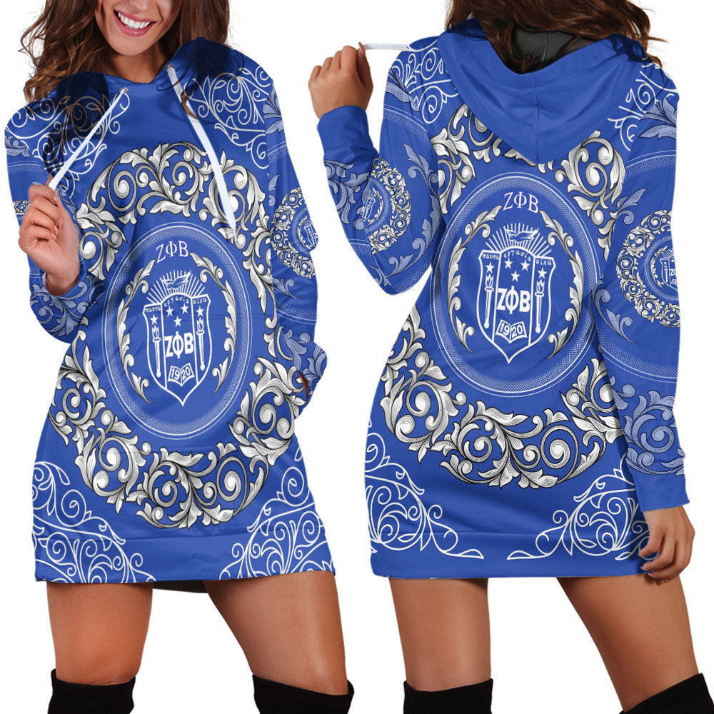 Africa Zone Clothing Zeta Phi Beta Sorority Hoodie Dress For Women