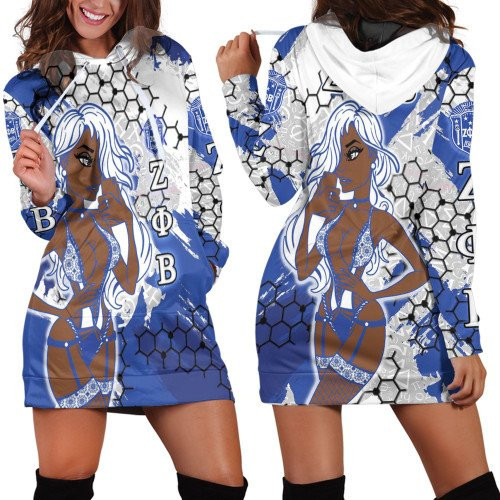 Africa Zone Clothing Zeta Phi Beta Sorority Special Girl Hoodie Dress For Women