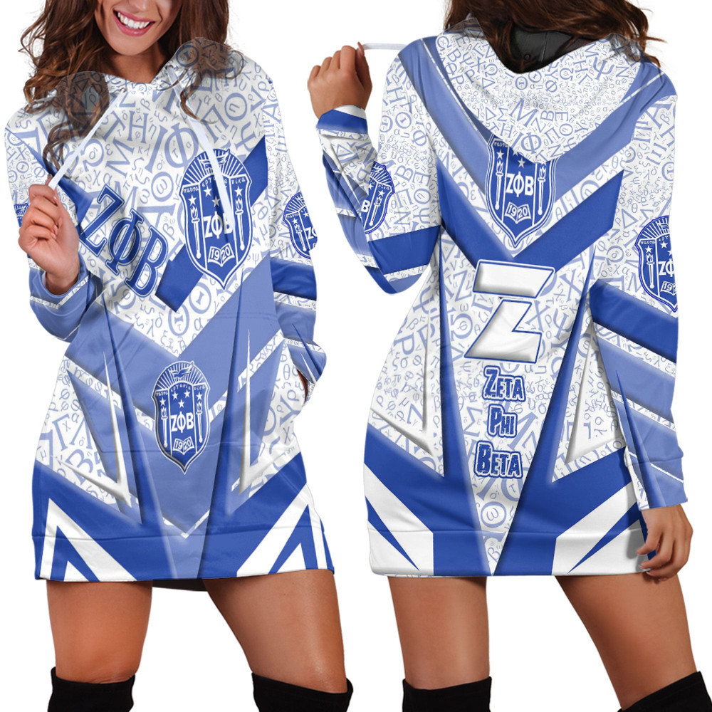 Africa Zone Clothing Zeta Phi Beta Sporty Style Hoodie Dress For Women