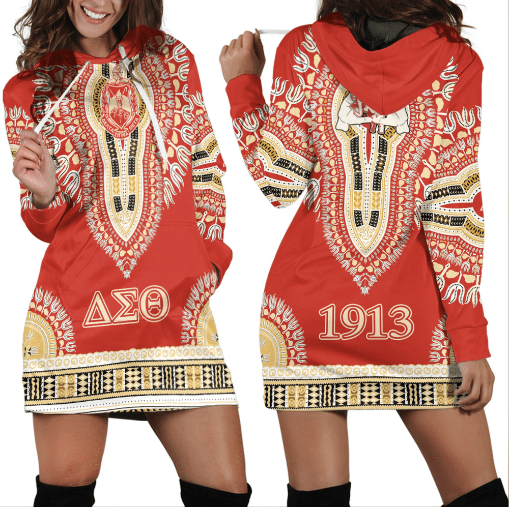 Africa Zone Dress Delta Sigma Theta Dashiki Hoodie Dress For Women