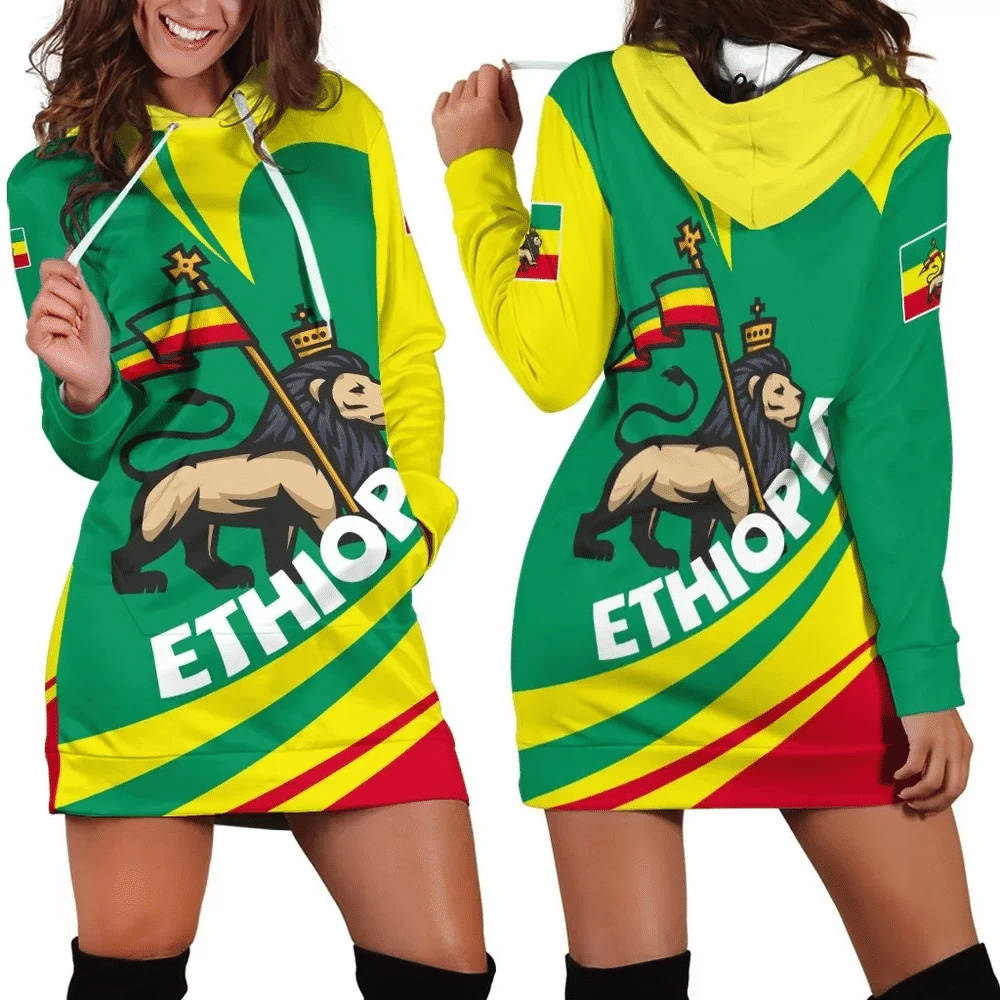 Africa Zone Dress Ethiopia Lattar Hoodie Dress For Women