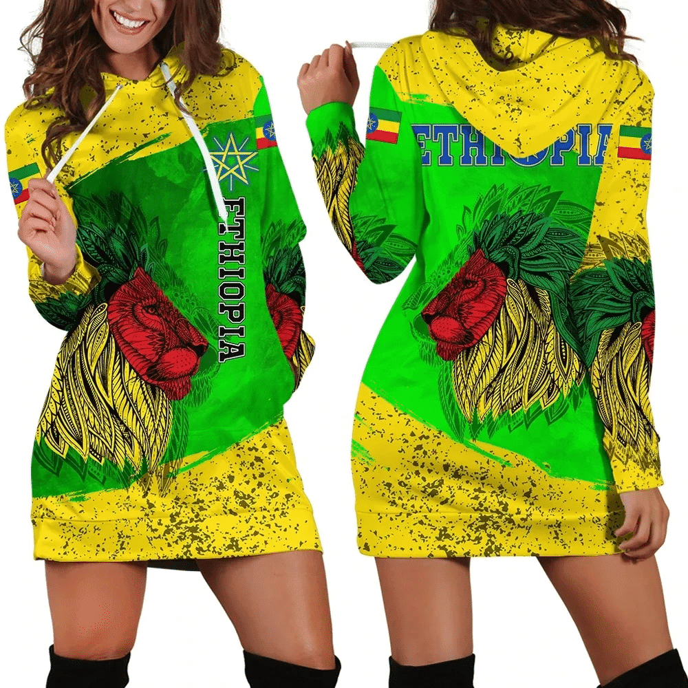 Africa Zone Dress Ethiopia Lion New Style Hoodie Dress For Women