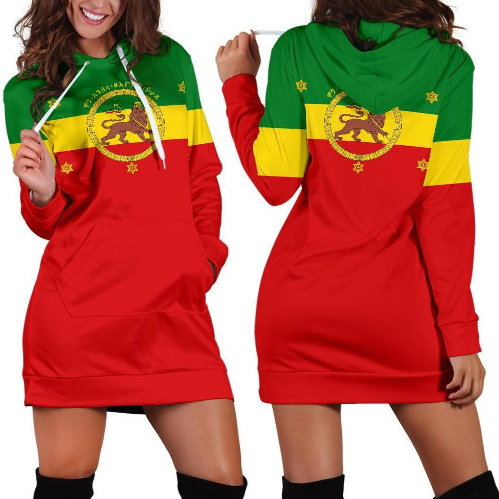 Africa Zone Dress Ethiopia With the Lion of Judah Hoodie Dress For Women