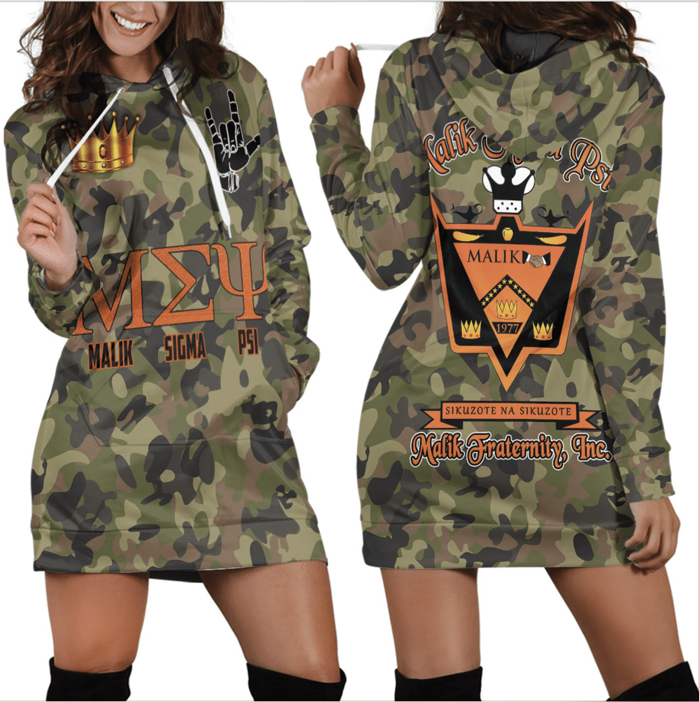 Africa Zone Dress Malik Sigma Psi Camo Hoodie Dress For Women