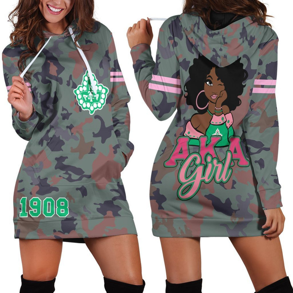 Africa Zone Dress Military AKA Girl Hoodie Dress For Women