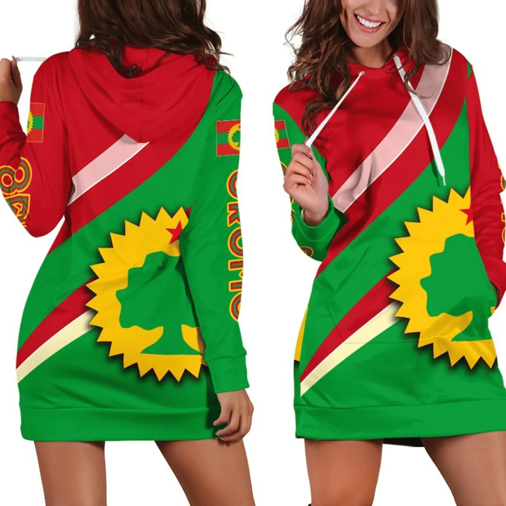 Africa Zone Dress Oromo Speacial Flag Hoodie Dress For Women