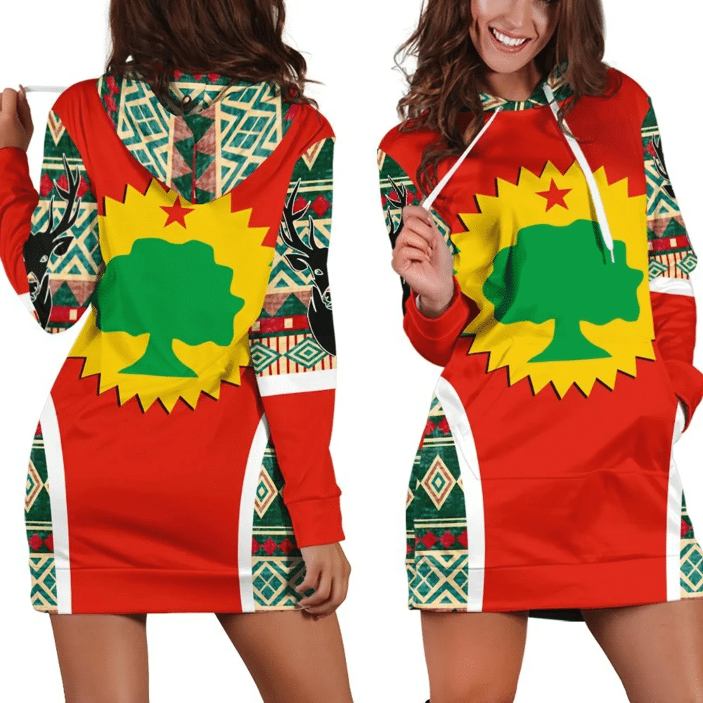 Africa Zone Dress Oromo Speacial Flag Hoodie Dress For Women