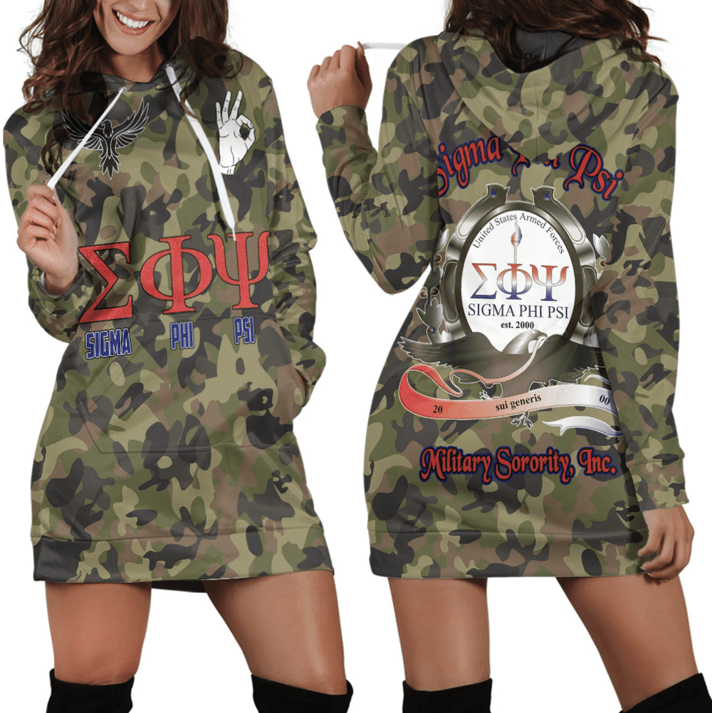 Africa Zone Dress Sigma Phi Psi Camo Hoodie Dress For Women