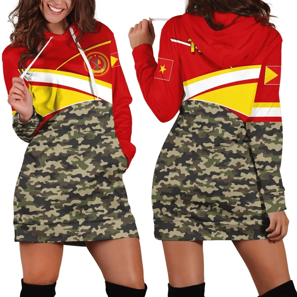 Africa Zone Dress Tigray Flag TPLF Camo Red Women Hoodie Dress For Women