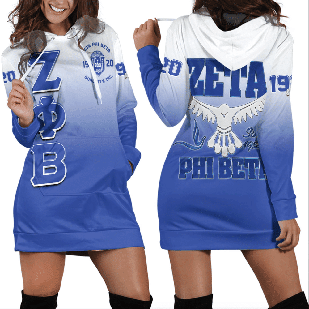 Africa Zone Dress Zeta Phi Beta Gradient Hoodie Dress For Women