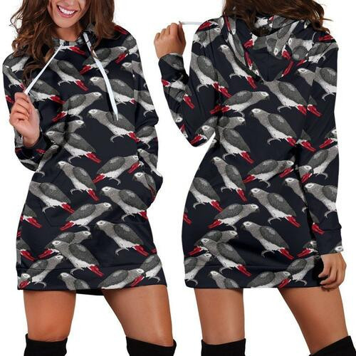 African Grey Parrots Hoodie Dress Sweater Dress Sweatshirt Dress 3d All Over Print For Women Hoodie