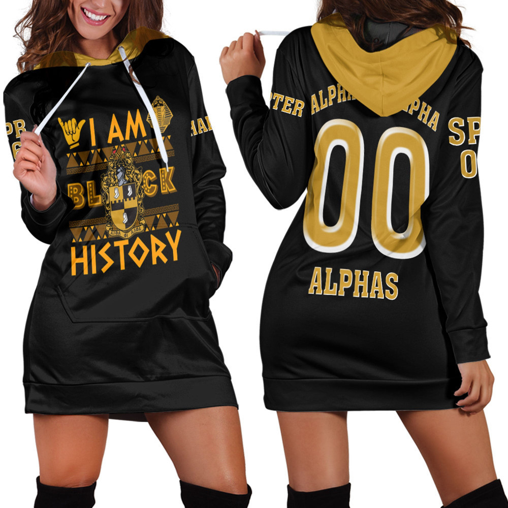 Africazone Clothing Alpha Phi Alpha Black History Version Hoodie Dress For Women