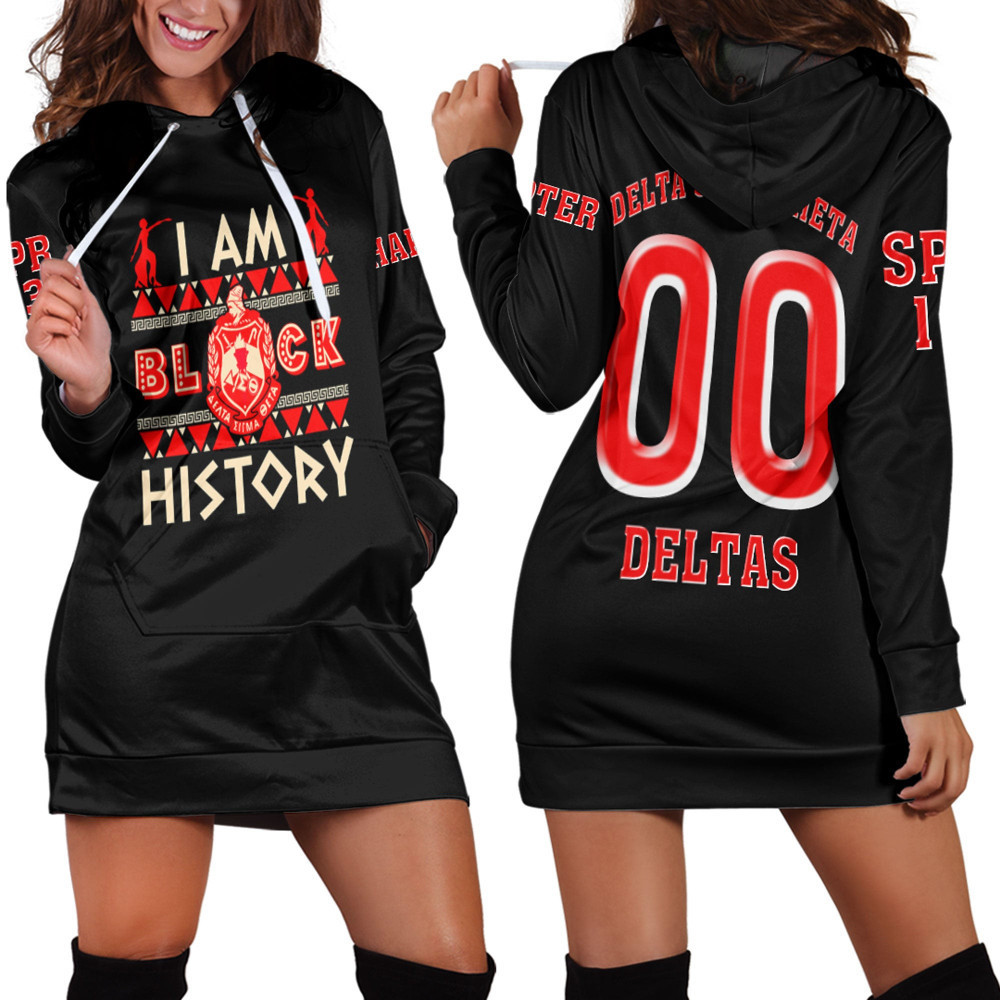 Africazone Clothing Delta Sigma Theta Black History Hoodie Dress For Women