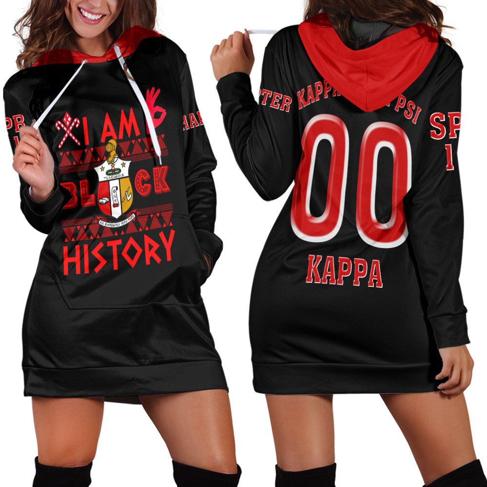 Africazone Clothing KAP Fraternity Black History Hoodie Dress For Women