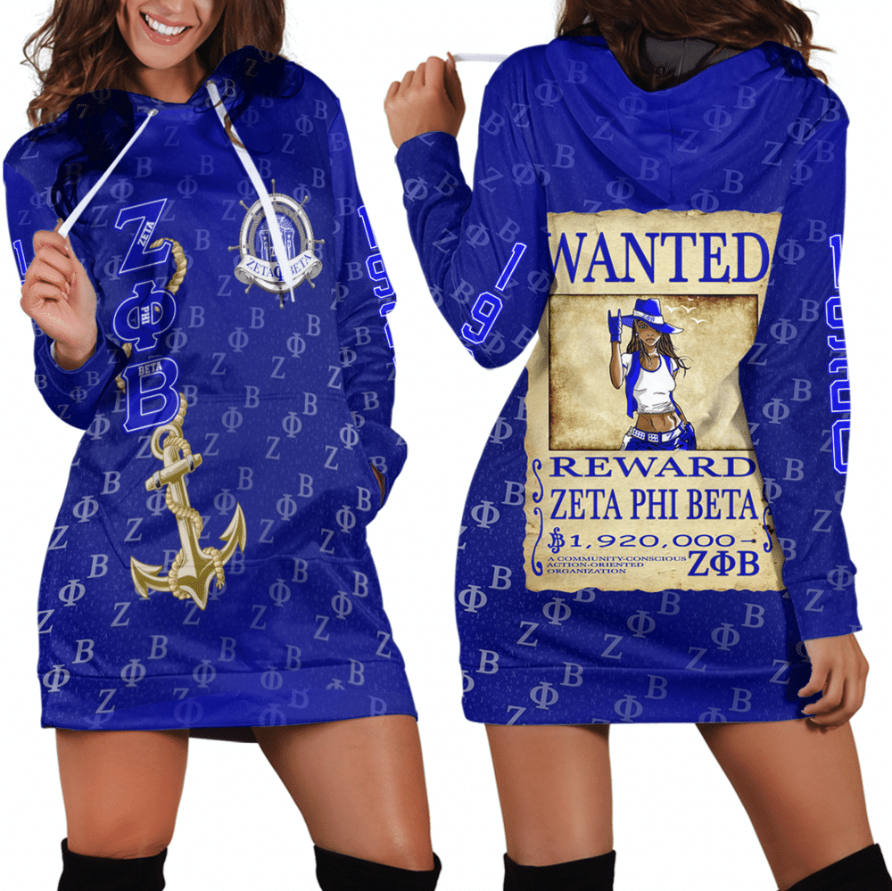 Africazone Dress Zeta Phi Beta Wanted Hoodie Dress For Women