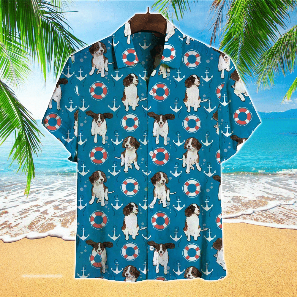 Agile English Springer Spaniel With Swimming Float Hawaiian Shirt for Men and Women