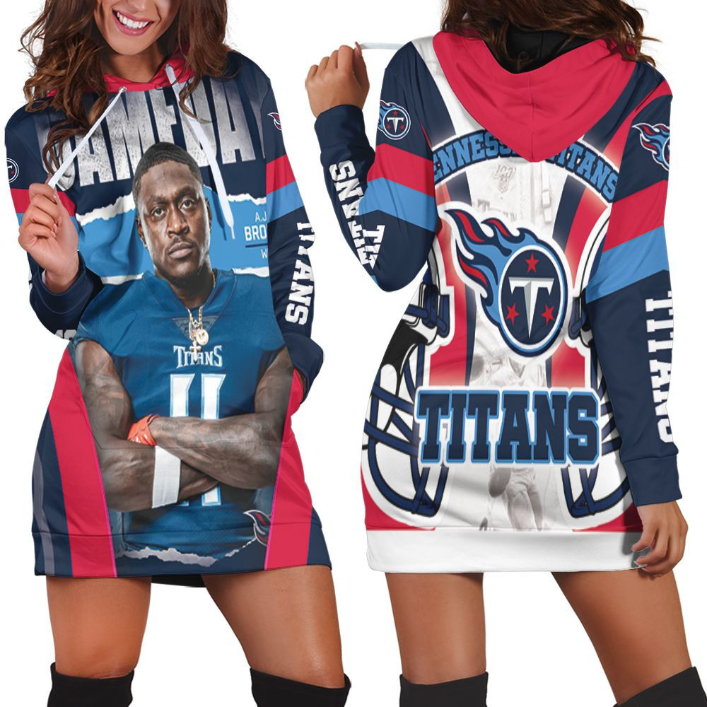Ajbrown 11 Tennessee Titans Afc South Division Super Bowl 2021 Hoodie Dress Sweater Dress Sweatshirt Dress