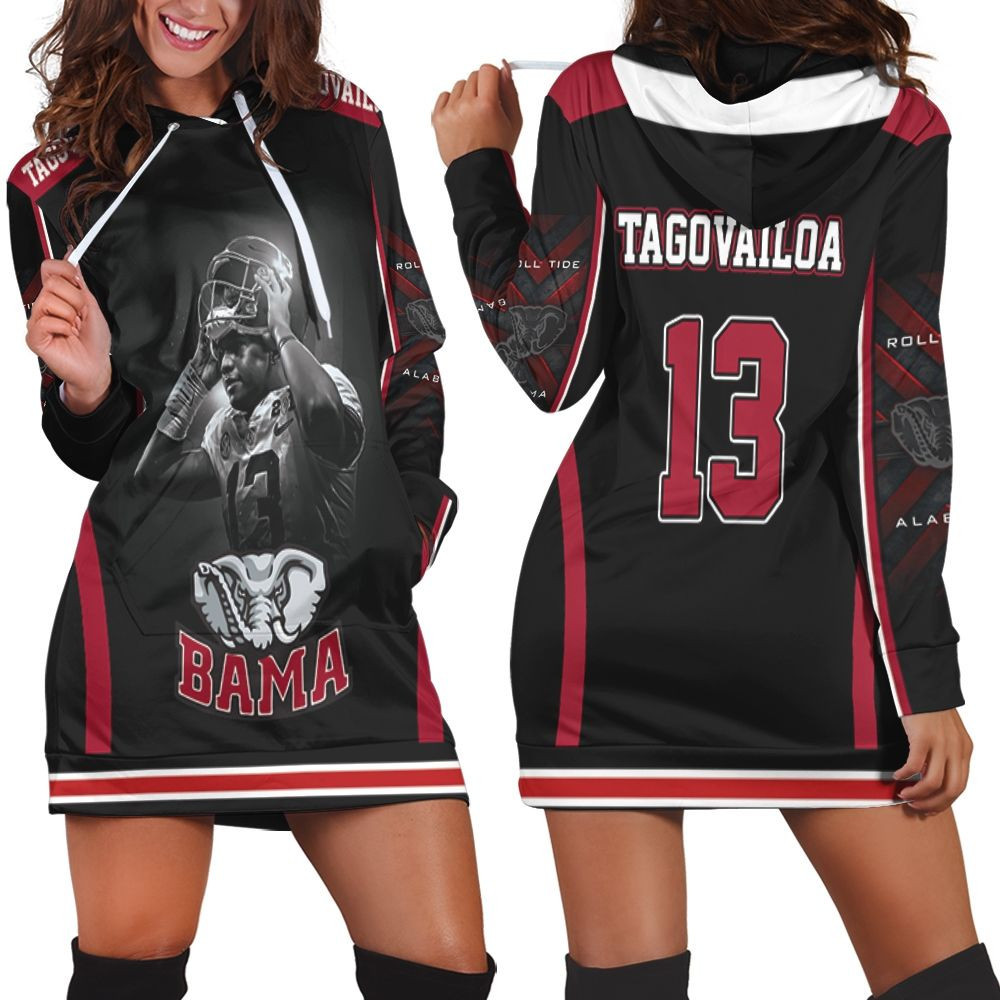 Alabama Crimson Tide 13 Tua Tagovailoa Hoodie Dress Sweater Dress Sweatshirt Dress