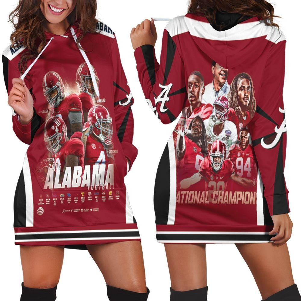 Alabama Crimson Tide Allen Howard Foster Jackson 2016 1 Hoodie Dress Sweater Dress Sweatshirt Dress