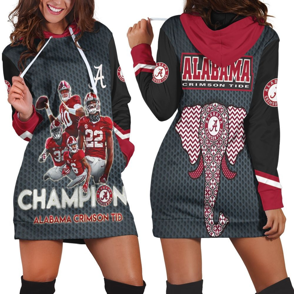 Alabama Crimson Tide Champions Hoodie Dress Sweater Dress Sweatshirt Dress