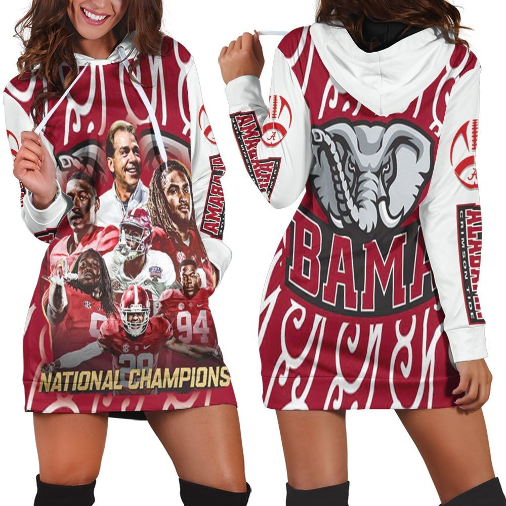 Alabama Crimson Tide National Champions Hoodie Dress Sweater Dress Sweatshirt Dress