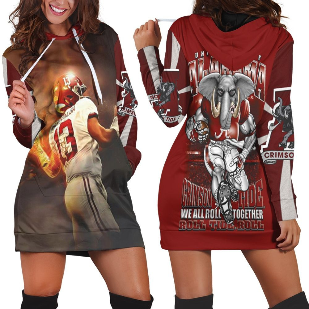 Alabama Crimson Tide Tua Tagovailoa 13 Hoodie Dress Sweater Dress Sweatshirt Dress