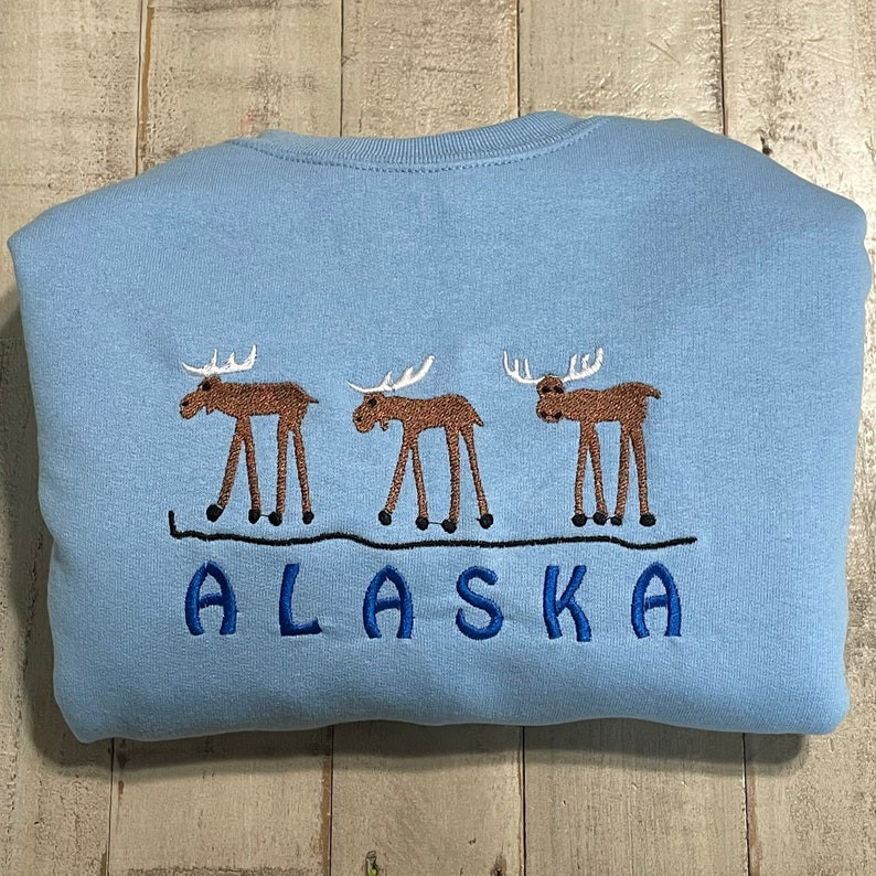 Alaska Embroidered Crewneck-embroidered Crewneck-National Park Sweatshirt