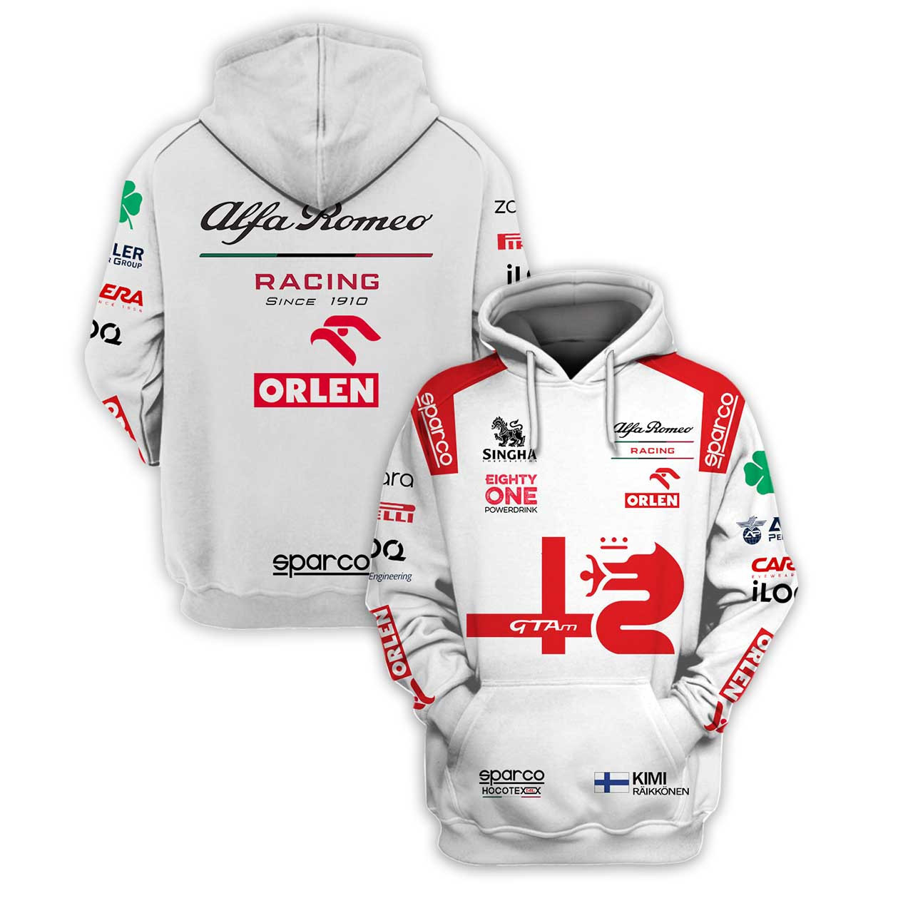 Alfa Romeo Racing Since 1910 Orlen Racing 3D Full Printing Hoodie