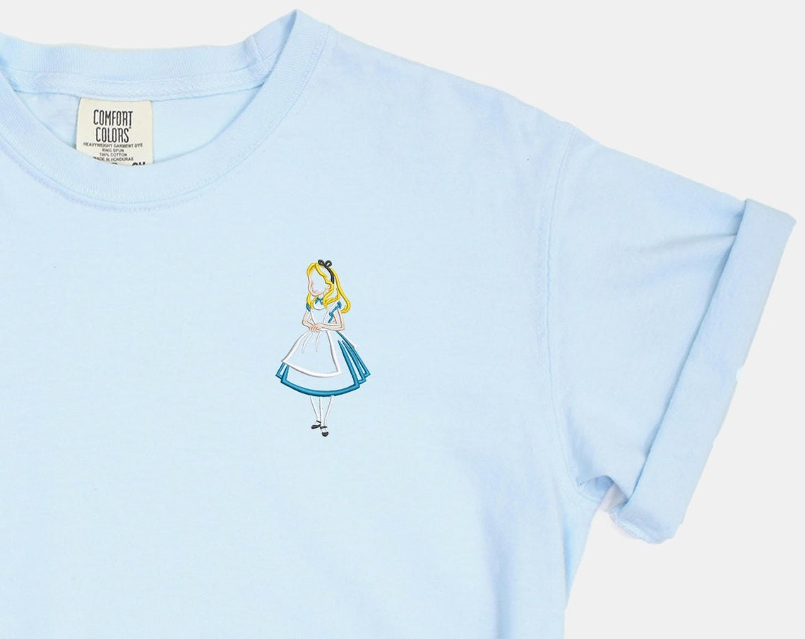 Alice Embroidered Tshirt Alice Embroidered Shirt Alice T Shirt Disney Princess Shirt Disney Tshirt Womens Disney Shirt