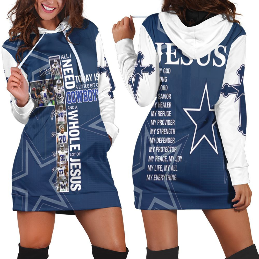 All I Need Today Is Little Bit Dallas Cowboys And Whole Lots Of Jesus 3d Hoodie Dress Sweater Dress Sweatshirt Dress