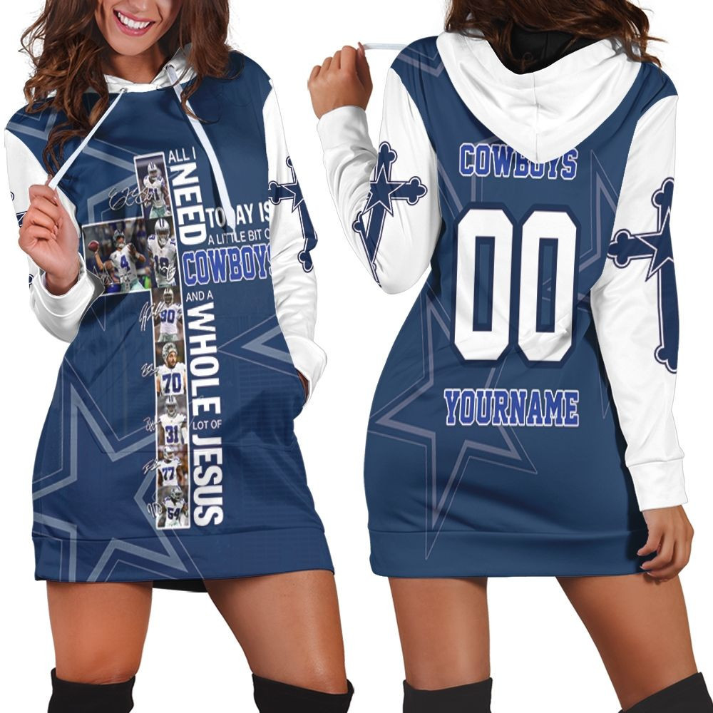 All I Need Today Is Little Bit Dallas Cowboys And Whole Lots Of Jesus Personalized Hoodie Dress Sweater Dress Sweatshirt Dress