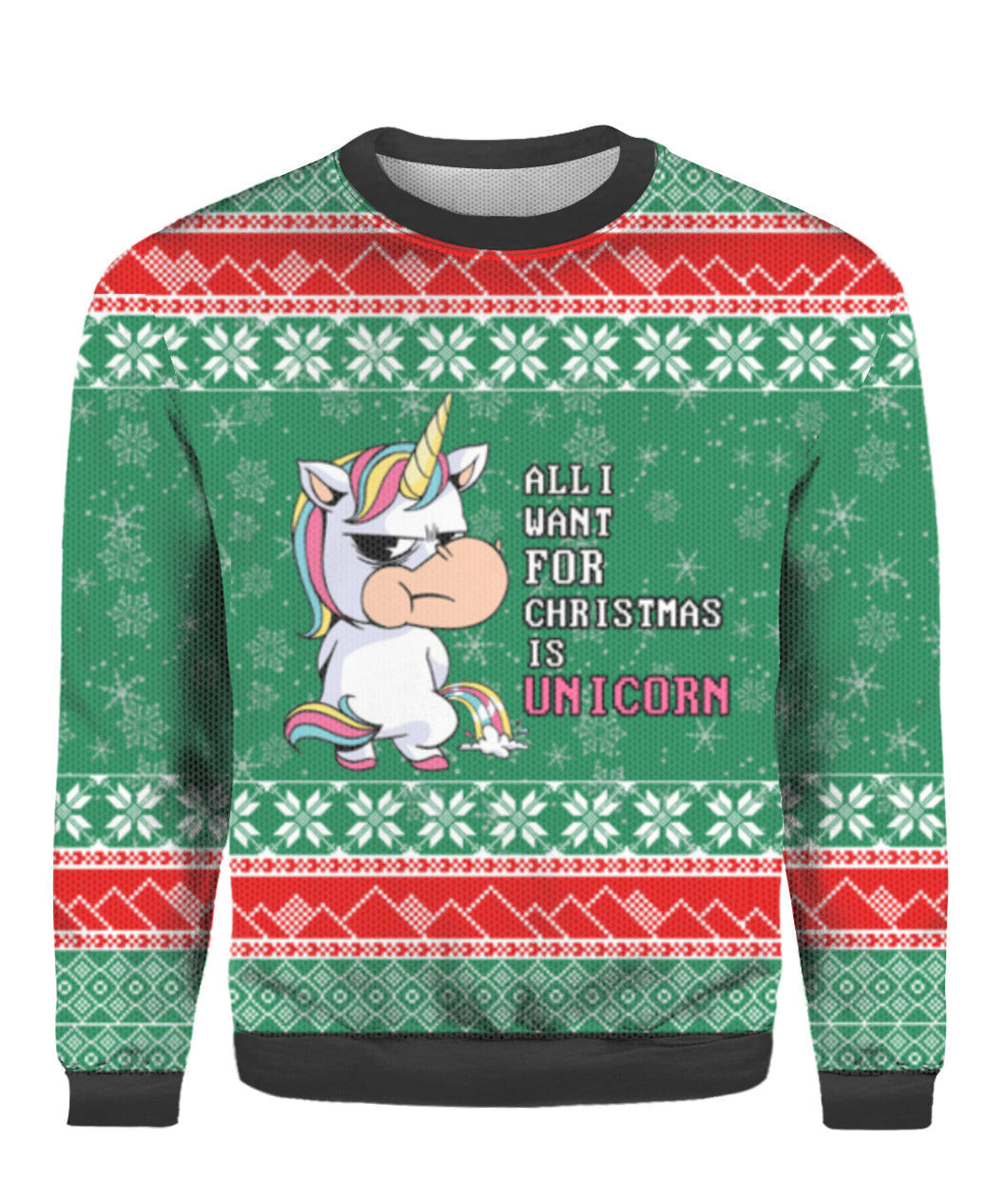 All I Want For Christmas Is A Unicorn Ugly Christmas Sweater Ugly Sweater For Men Women