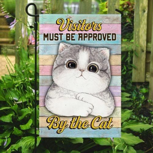 All Visitors Must Be Approved By The Cat Flag Garden Flag House Flag