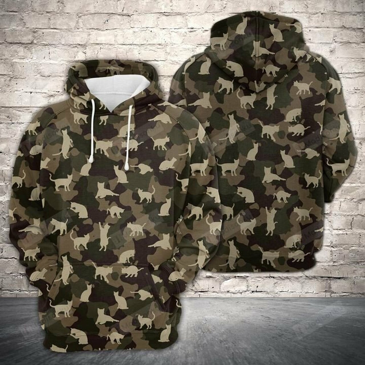 Amazing Camouflage Cats 3d All Over Print Hoodie