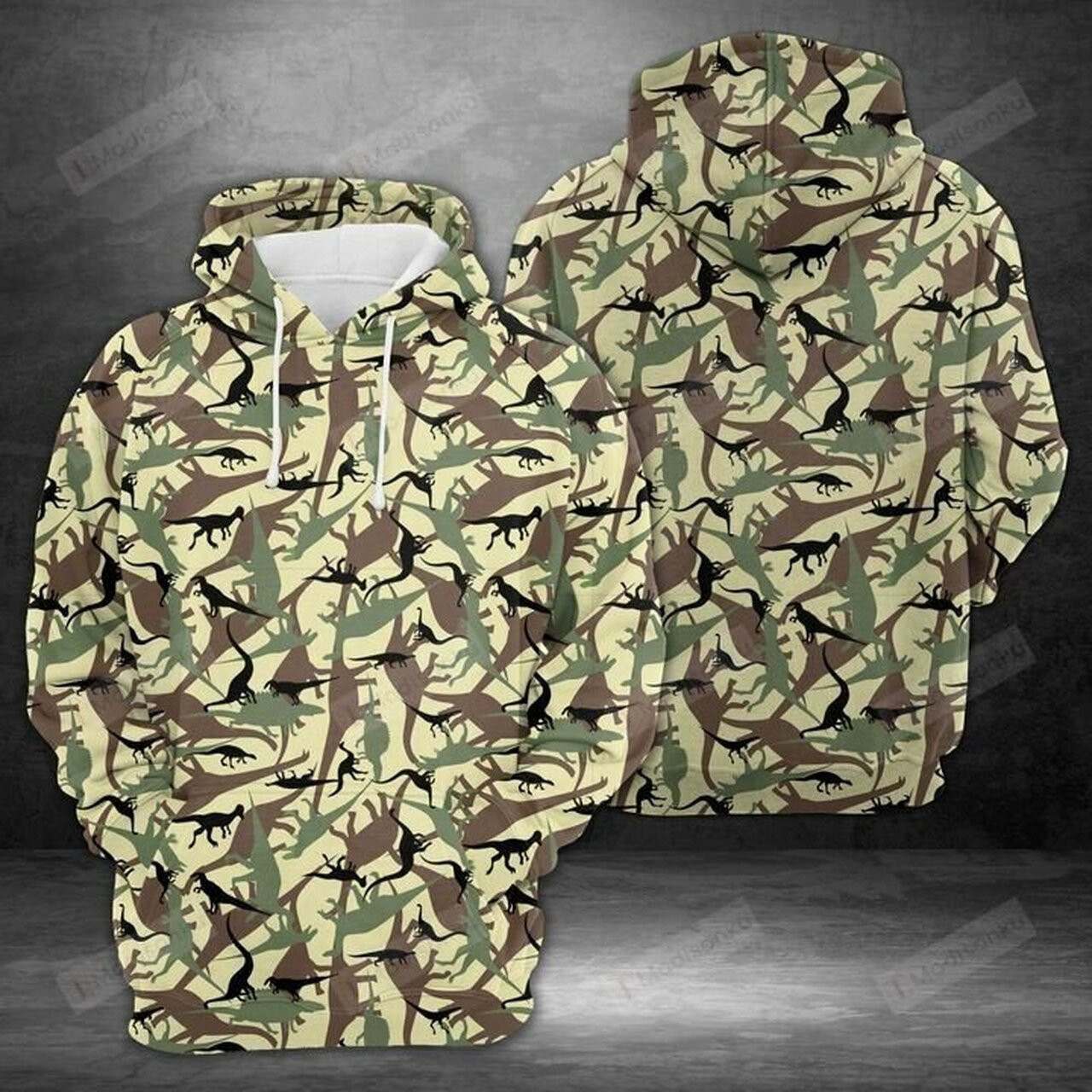 Amazing Camouflage Dinosaur 3d All Over Print Hoodie