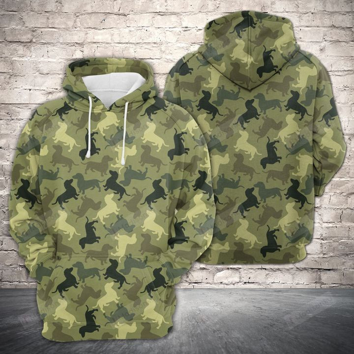 Amazing Camouflage Of Dachshund 3D All Over Print Hoodie