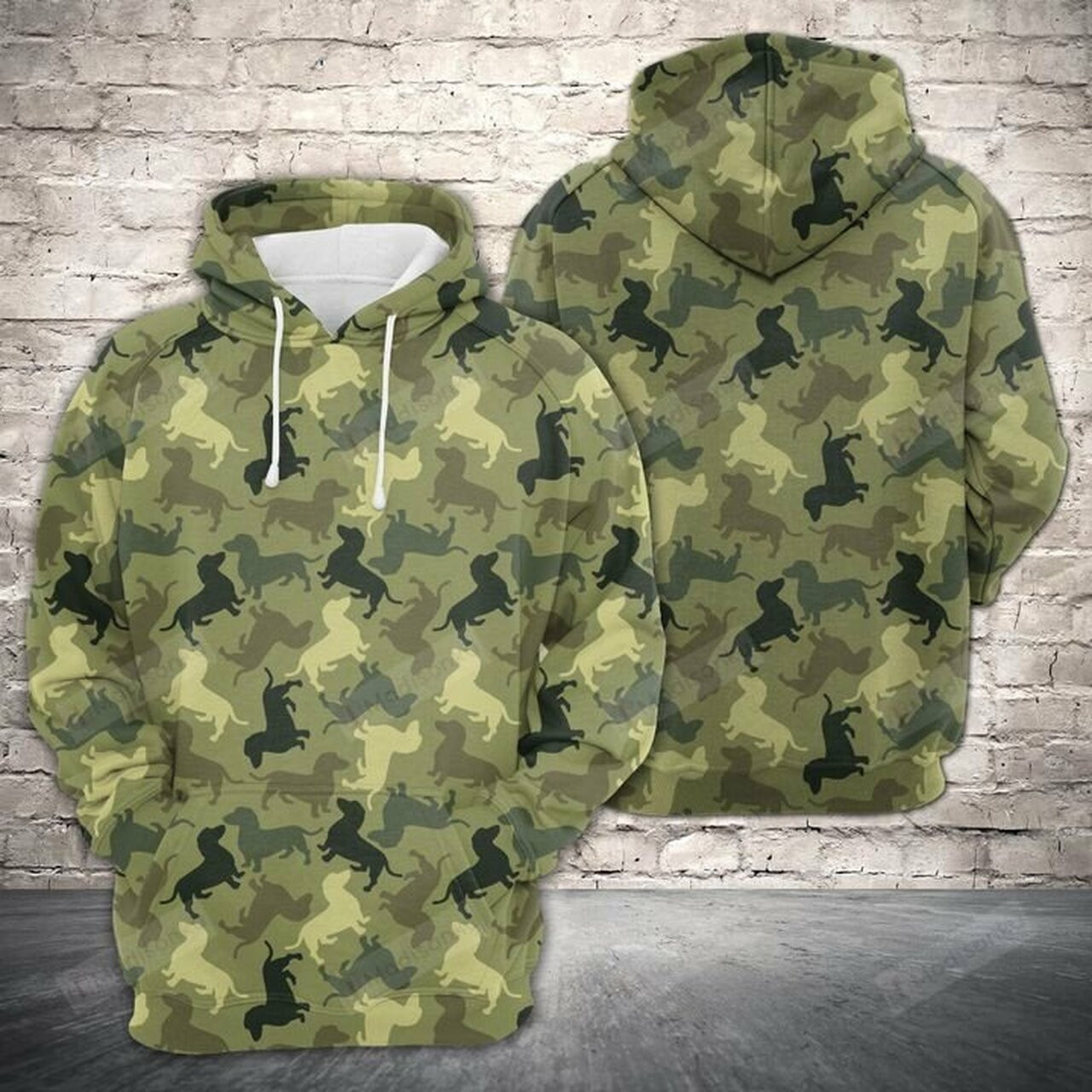 Amazing Camouflage Of Dachshund 3d All Over Print Hoodie