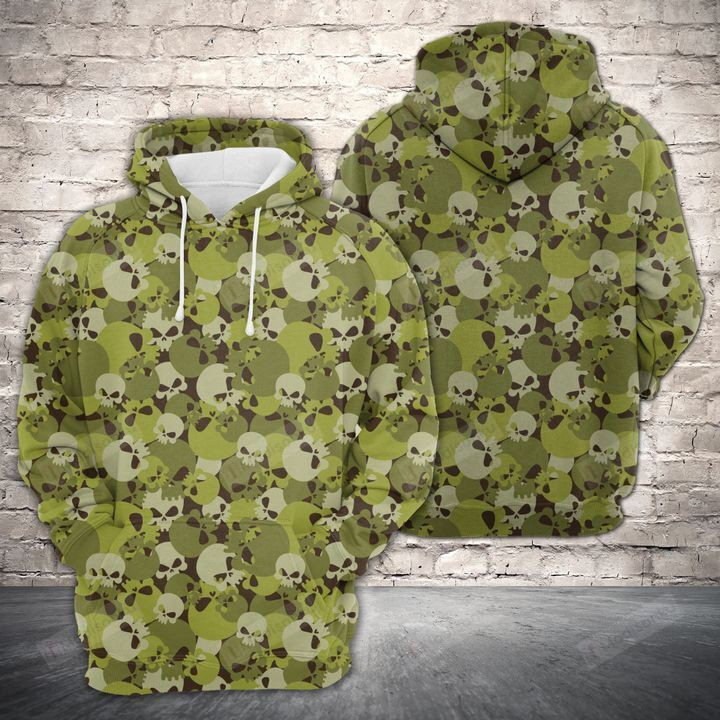 Amazing Camouflage Of Skull 3D All Over Print Hoodie