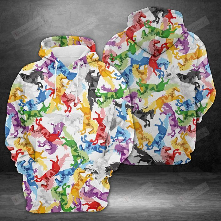 Amazing Colorful Horse For Unisex 3D All Over Print Hoodie