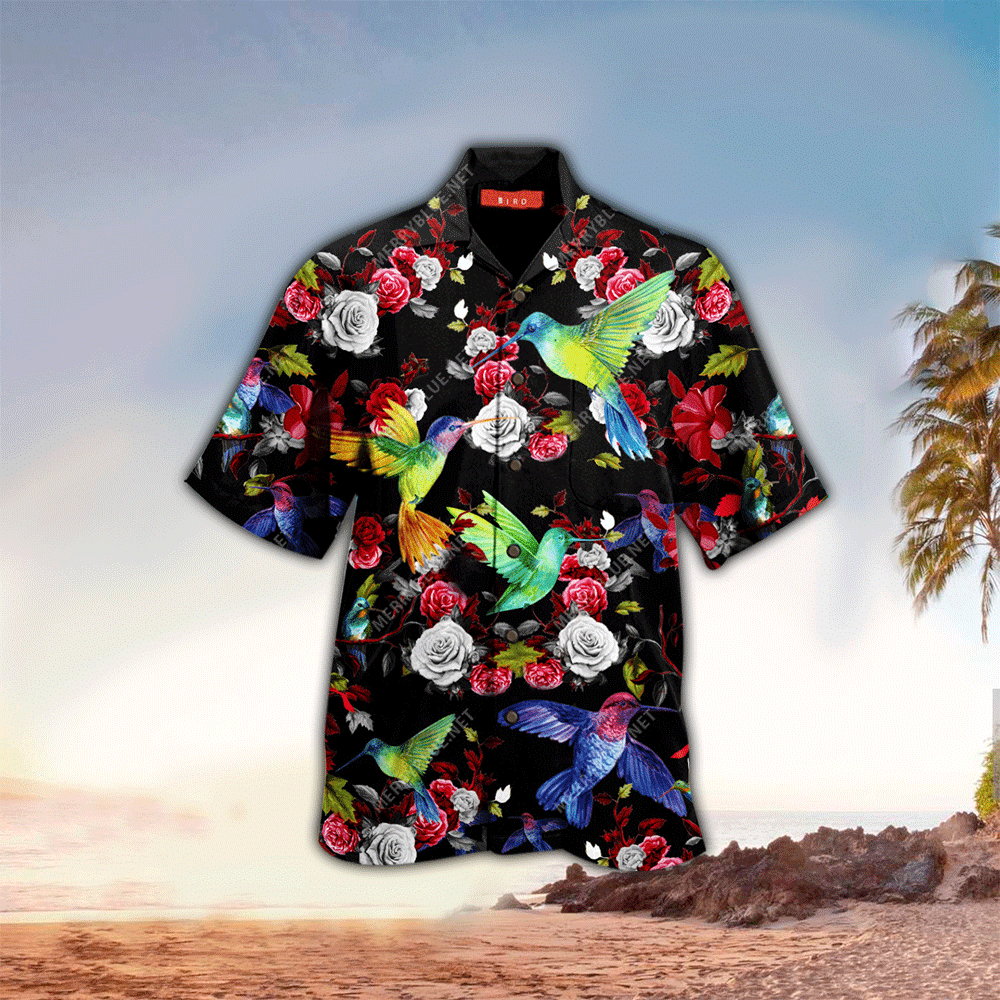 Amazing Floral Humming Birds Hawaiian Shirt for Men and Women