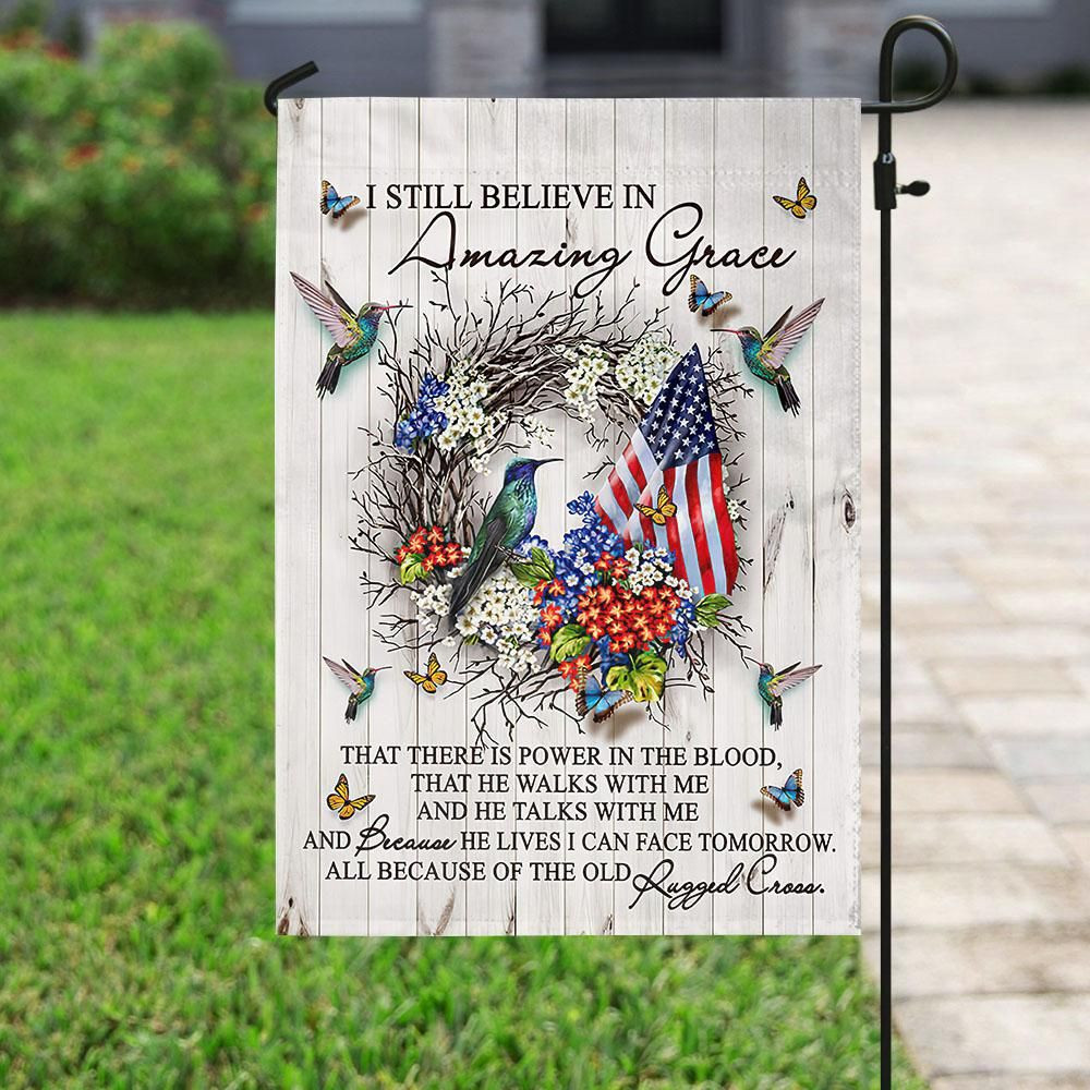 Amazing Grace Hummingbird American Garden Flag House Flag