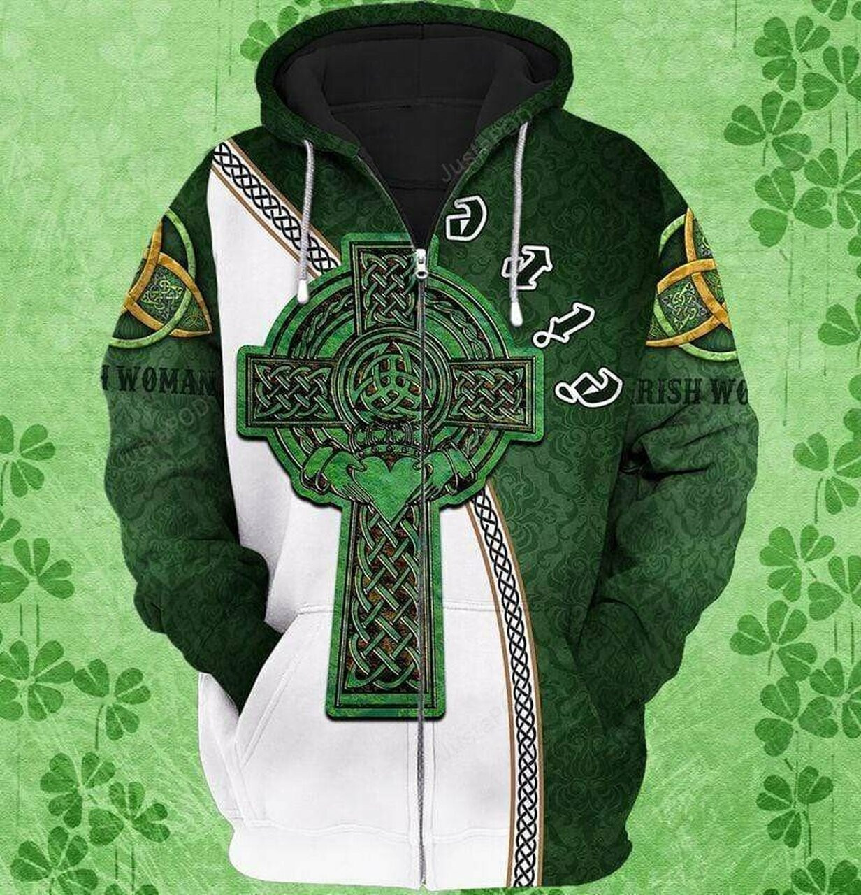 Amazing Irish Woman Celtic Cross St Patrick 3d All Print Hoodie