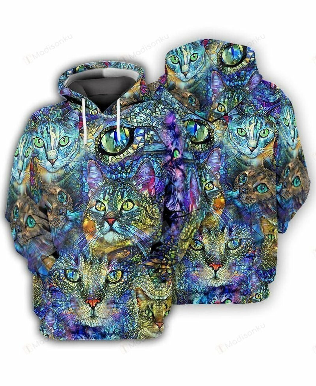 Amazing Kaleidoscope Cat 3d All Over Print Hoodie