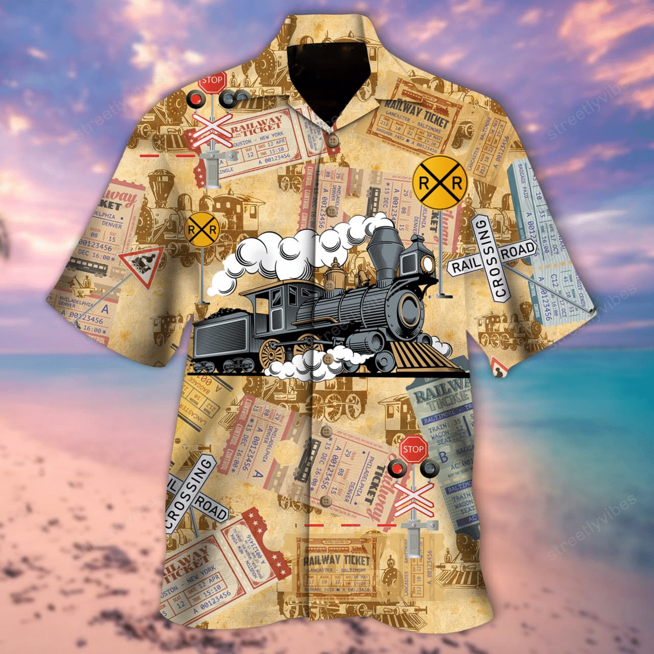 Amazing Western Railway Locomotive Hawaiian Shirt Hawaiian Shirt For Men