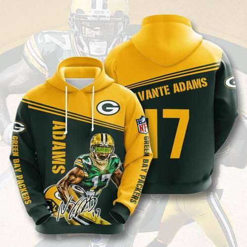 Amazon Sports Team Davante Adams Green Bay Packers No122 Hoodie 3D Size S to 5XL