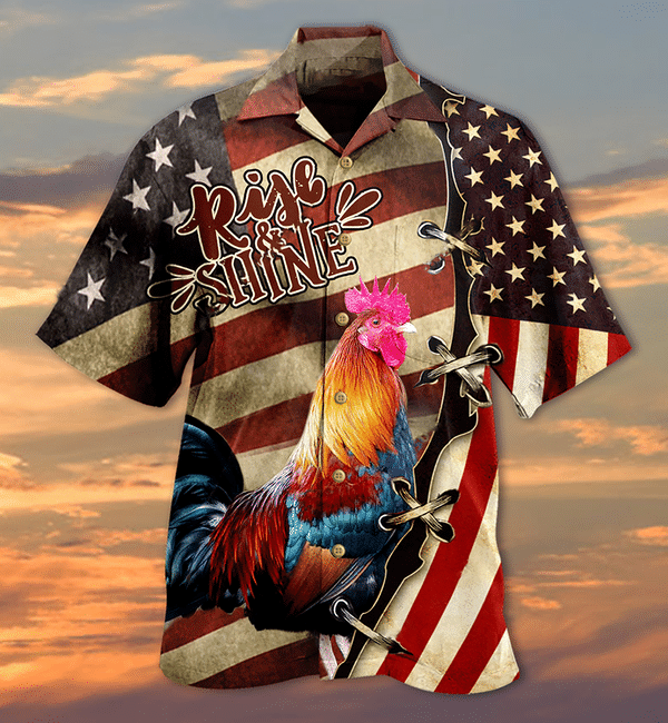 America And Chicken Rise Shine Limited Edition - Hawaiian Shirt Hawaiian Shirt For Men