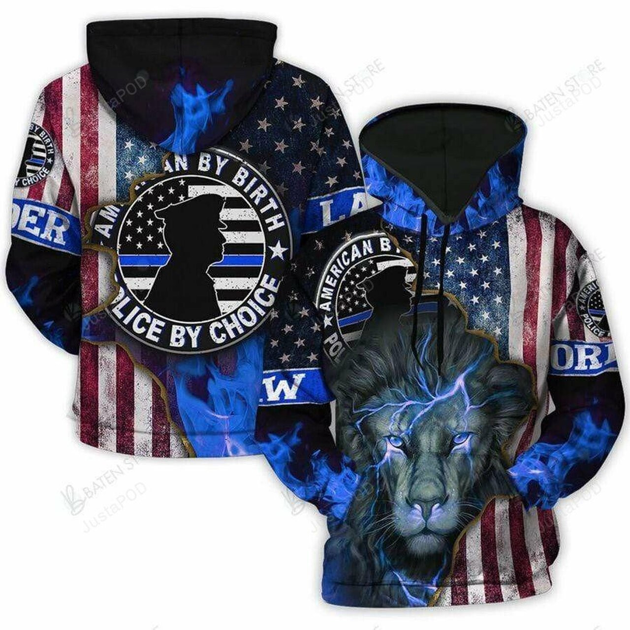 America By Birth Police By Choice Lion 3d All Print Hoodie