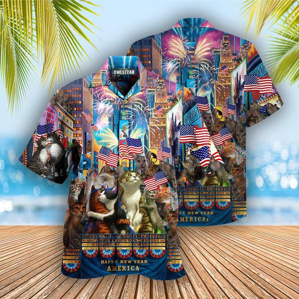 America Lets Countdown With Cats Edition - Hawaiian Shirt - Hawaiian Shirt For Men